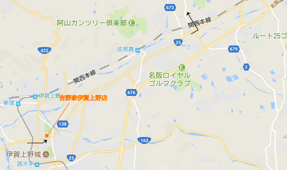 上野市の地図