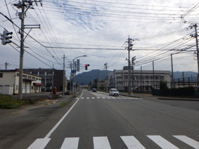 富山市内から飛騨山脈を見る